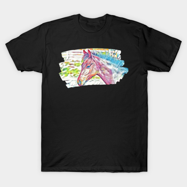 Colorful Horse Art Painting stallion pony mustang bronco mare